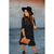 Circle Ruffle Bottom 3/4 Sleeve Dress