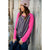 Vertical Striped Baseball Tee- Pink