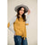 Front Knot Striped Sleeve Baseball Tee
