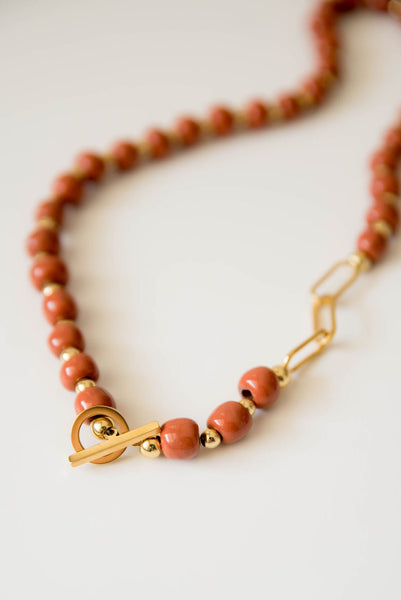 Bel Koz Single Strand Toggle Clay Necklace