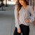 Vertical Stripe V-Neck Wrap Blouse