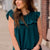 Dressy Bibbed Ruffle Sleeve Blouse