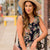 Watercolor Blooms Ruffle Accent Tank